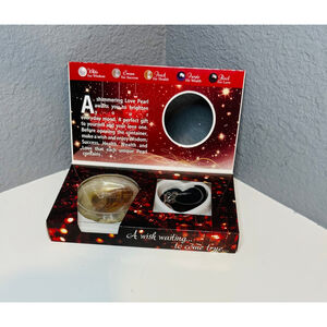 Love Pearl Necklace Gift Set with Real Pearl Oyster & Candy Cane Pendant
